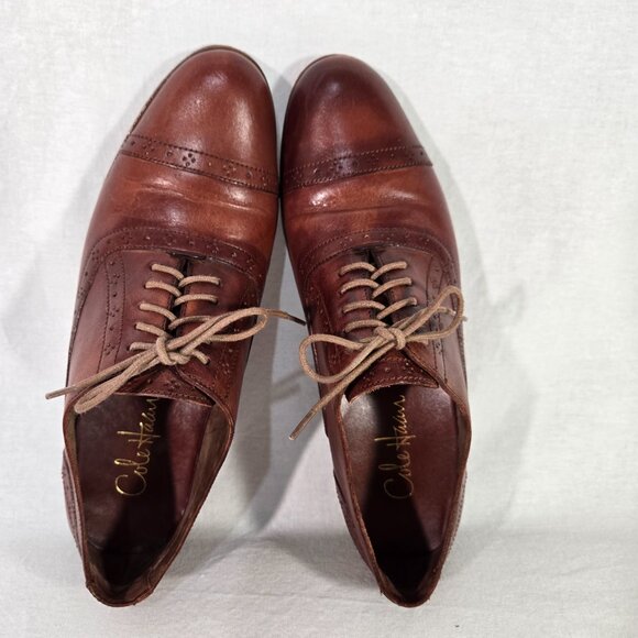 Cole Haan Mackenzie Brown Leather Oxford Shoes - Picture 5 of 16